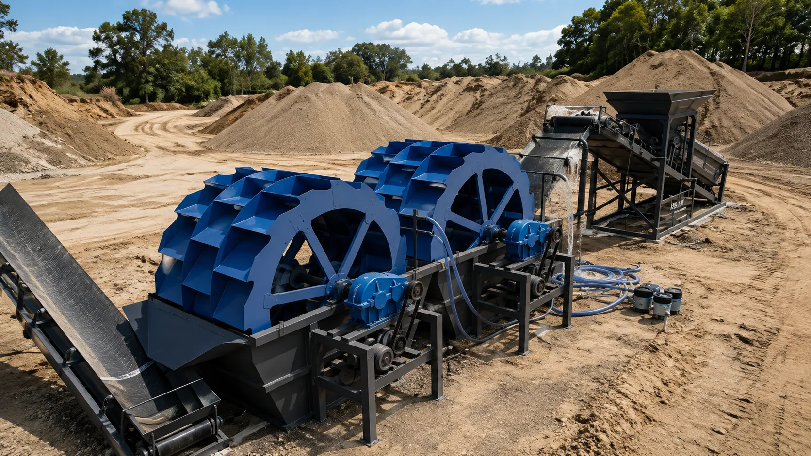Bucket Wheel Sand Washer — front view