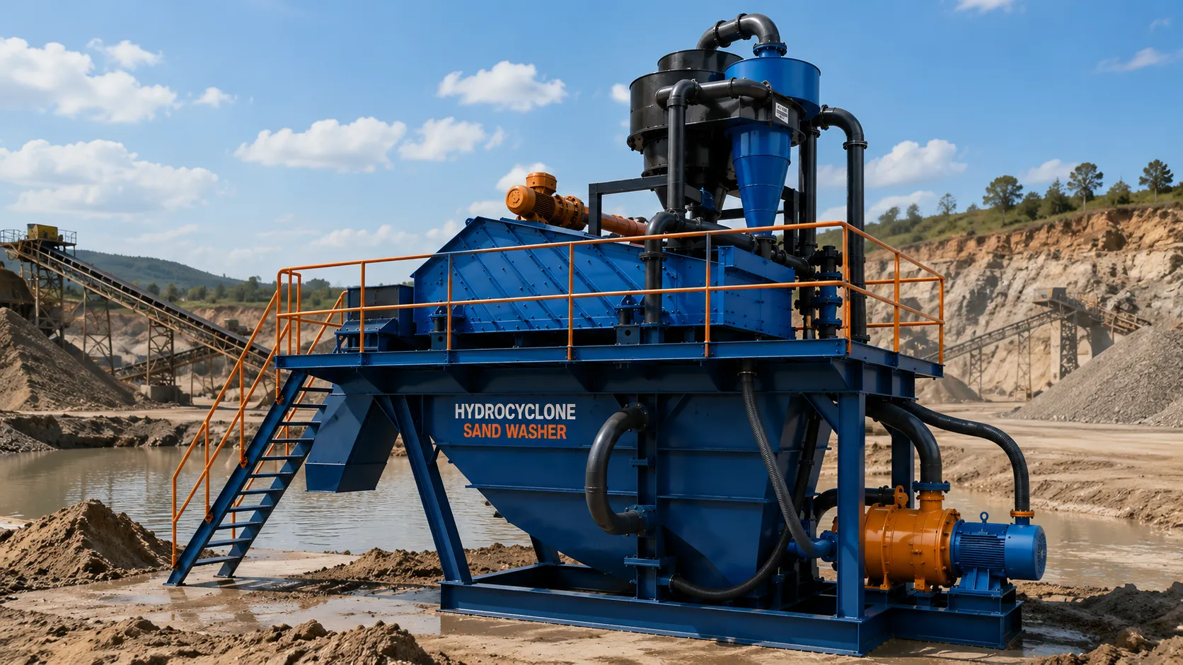 Hydrocyclone Sand Washer — front view