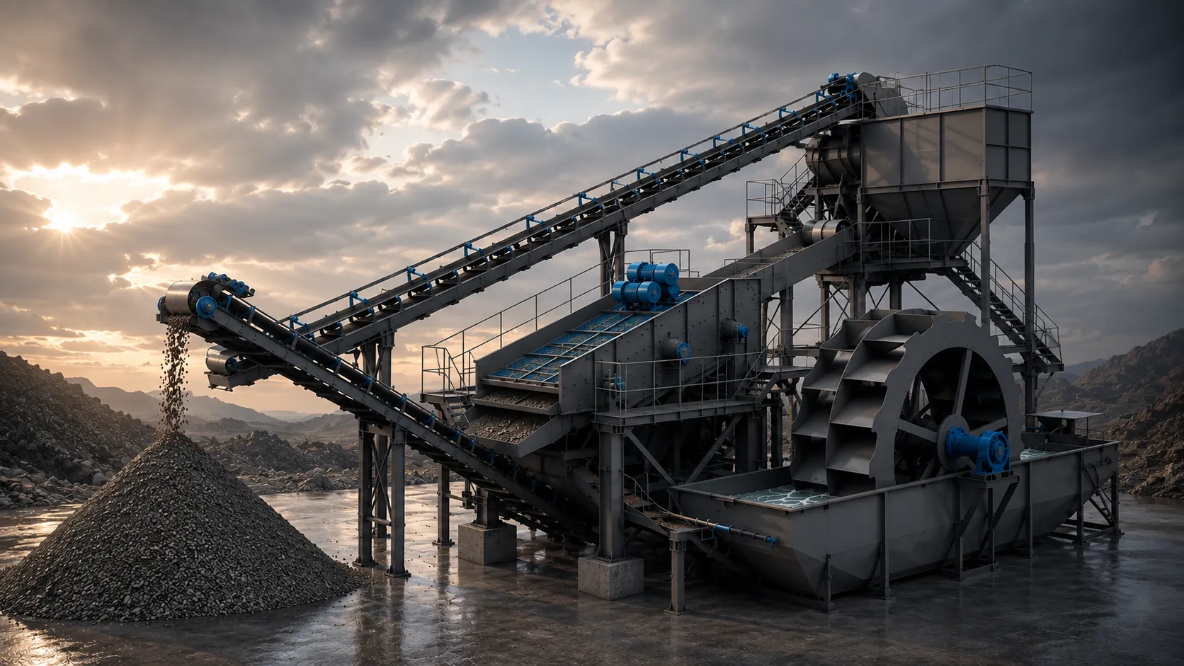 Vyom Sand Washing & Screening Plant Lineup